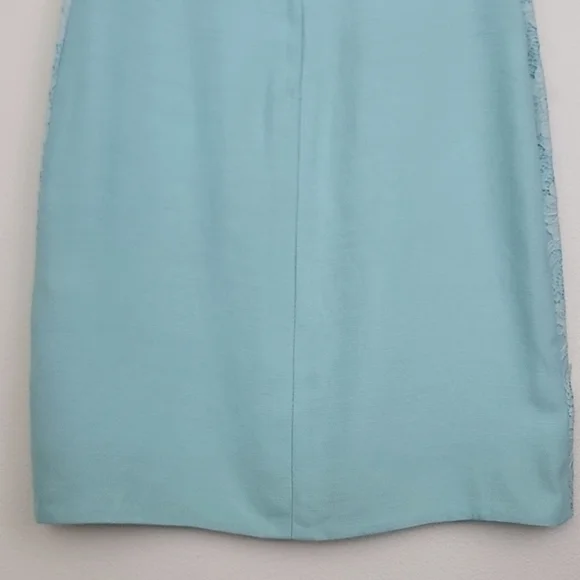 Vintage Blue & Lace Midi Short Sleeve Shift Dress By Jean Lang (Altered Waist) S - Picture 12 of 13